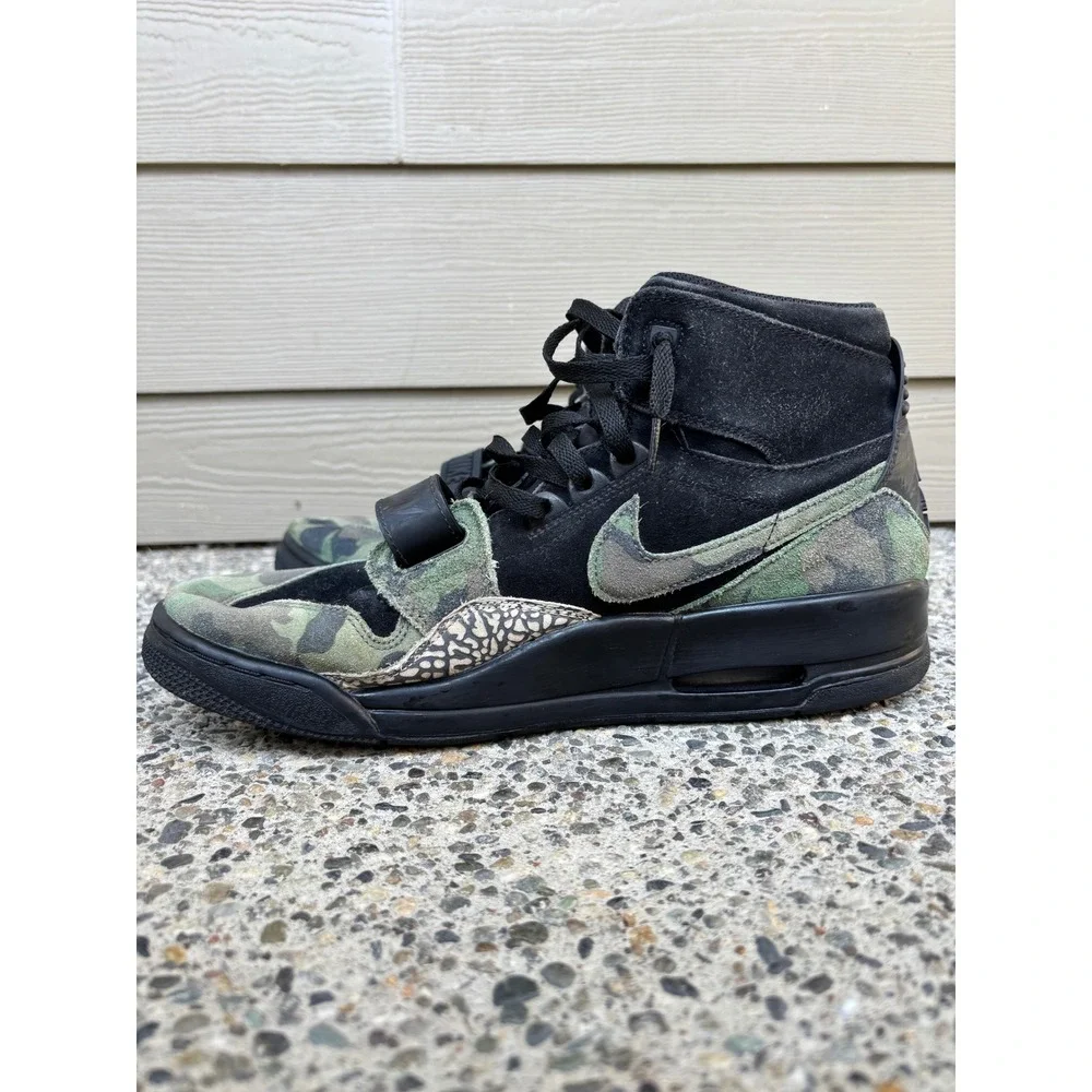 Jordan Legacy 312 Camo Black Elephant Print High Top Mens AV3922-003 Size 12